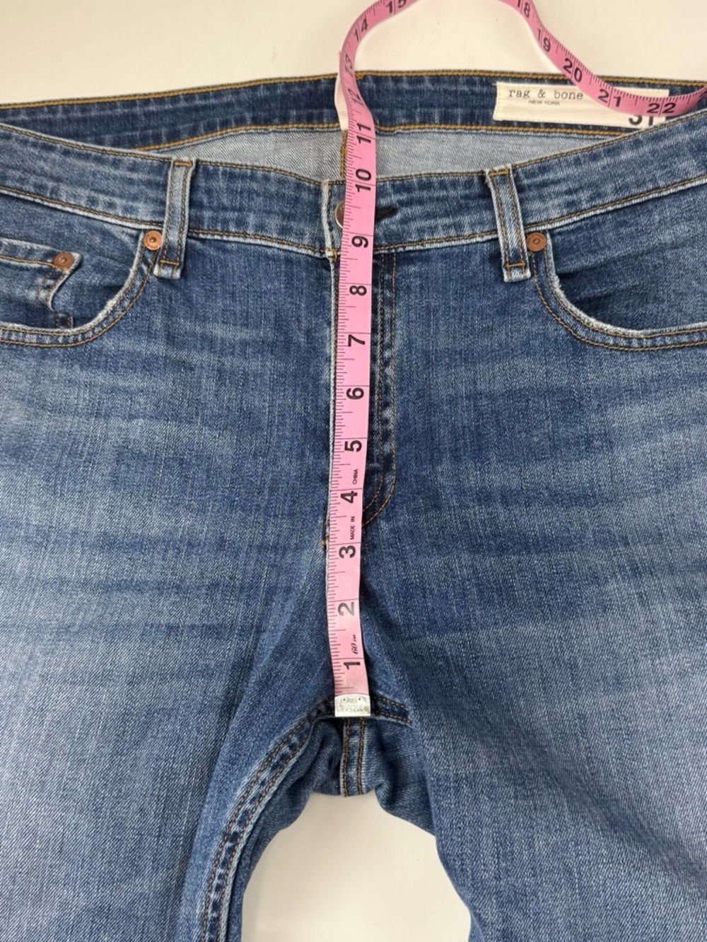 Rag & Bone Dre Low Rise Slim Boyfriend Jeans Womens 31 Julienne Blue Stretch - Picture 11 of 14